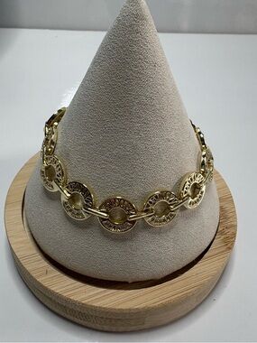 18k Gold Plated Greek Inspired Circular Link Bracelet.